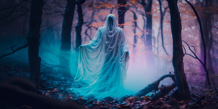 Ghostly apparitions in misty forest Generativeの素材