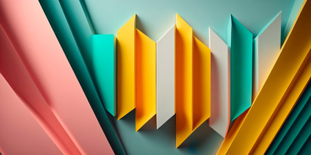 Minimalistic abstract composition with bold lines and pastel Generativeの素材