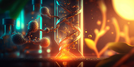 Scientific research in biochemistry and medicine. Generativeの素材