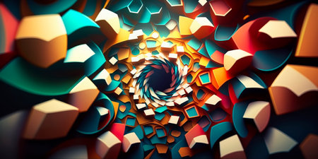 Mosaic Color Pattern with Blurred Background Generativeの素材