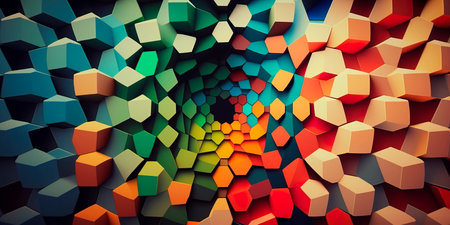 Mosaic Color Pattern with Blurred Background Generativeの素材