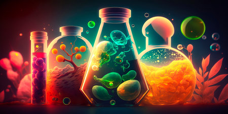 Scientific research in biochemistry and medicine. Generativeの素材