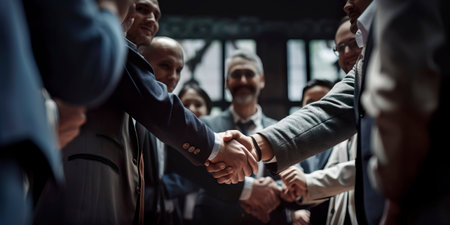 Team of Successful Entrepreneurs Shaking Hands Generativeの素材