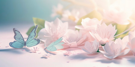 pastel-colored spring greeting card for a special occasion Generativeの素材