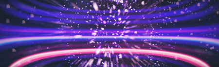 Abstract light celebration background with defocused golden lights, holiday partyの写真素材