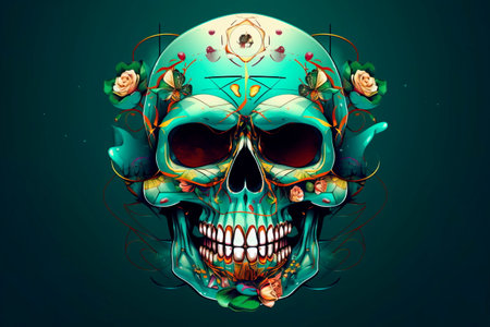 Cartoon Skull for printing card featuringの素材