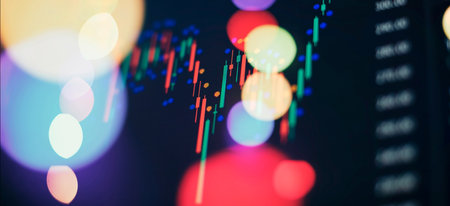 Technical analysis on the monitor of a computer. Fundamentalの写真素材
