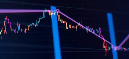 Stock trading, crypto currency background.Charts of financial instruments