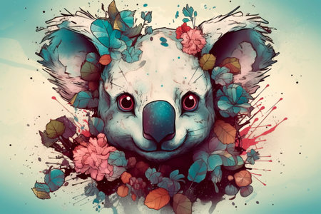 cartoon style of koalaの素材