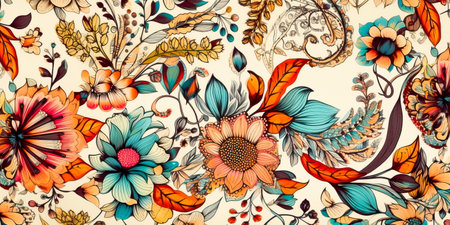 Floral pattern for a fabric design Generativeの素材