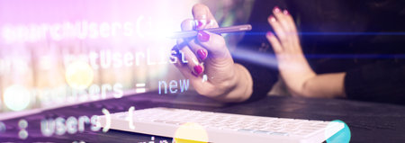 Software application developer and IT revolution. Development of digital