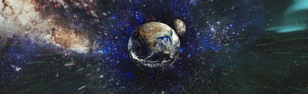 earth and galaxy.