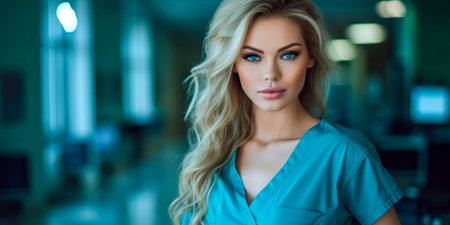 Portrait beautiful young nurse in the hospitalの素材