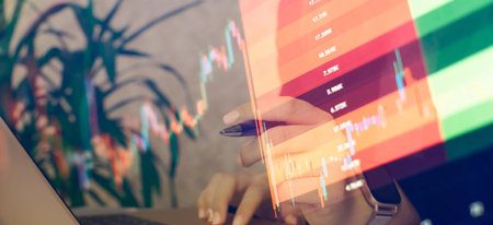 Economy trends background for business idea and all art work design.