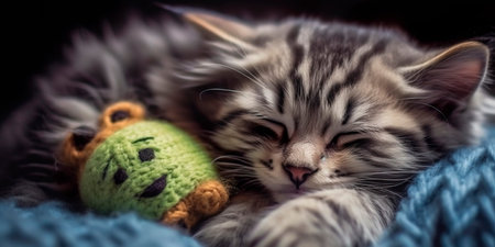 exhibiting their nurturing and protective instincts, reminding us of the tender and caring nature of cats on International Cat Day.の素材