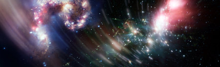 panorama. Horizontal view for a glass panels . Template banner