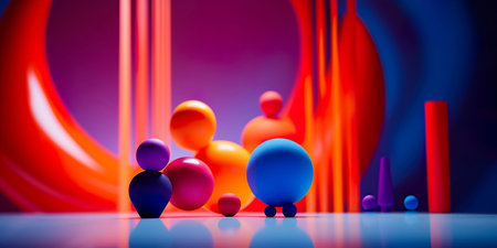 composition with dynamic shapes and bold contrasts.Generative AIの素材