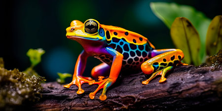 beautiful frogs that live in the Amazon rainforest.の素材