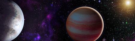 High quality space background. explosion supernova. Bright Star Nebula. Distant galaxy.の写真素材