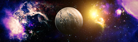 planets, stars and galaxies in outer space showing the beauty of space exploration.