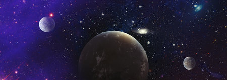 Stars of a planet and galaxy in a free space. Bright Star Nebula. remote galaxy. abstract image.