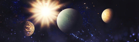 Mystical beautiful space. Unforgettable diverse space background , Spiral galaxy in deep space.の写真素材