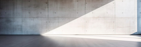 abstract architectural background capturing the interplay of light and shadow on a stark concrete wall Generative AIの素材