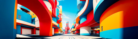 composition with dynamic shapes and bold contrasts. Generative AIの素材