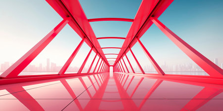 serene architectural background with a monochromatic palette, showcasing the purity of minimalist design through the lines of a sleek bridge. Generative AIの素材