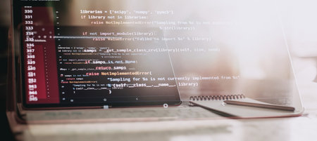Programmer working on computer code, developer of software applications