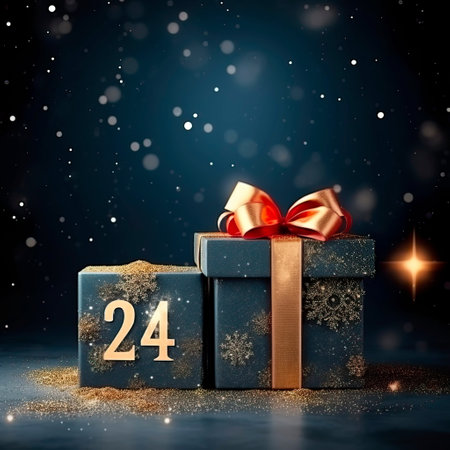 modern and minimalistic Christmas banner with a sleek Merry Christmas and Happy New Yearの素材