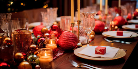 Merry Christmas party at home with Christmas decorations.の素材