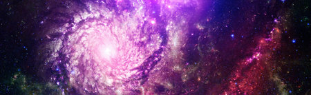 beautiful galaxy in outer space. Nebula night starry sky in rainbow colors. Multicolor outer space.