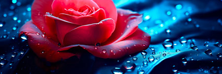 lose-up view of a dew-kissed rose petal, capturing its delicate beauty. Generative AIの素材