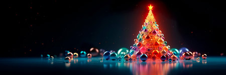 Creative banner in the form of a Christmas tree.の素材