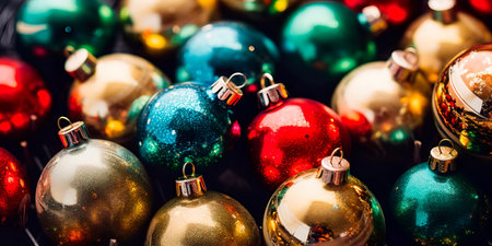 christmas festive ornaments copy spaceの素材