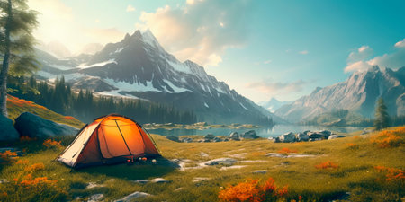 Camping Natural landscape outdoors or exploringの素材