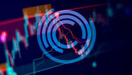 Candle stick graph chart of stock market investment trading.