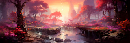 A living watercolor where colors blend and flow, forming new landscapes.の素材