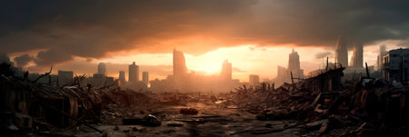 treacherous journeys through post-apocalyptic landscapes, emphasizing survival and adaptationの素材