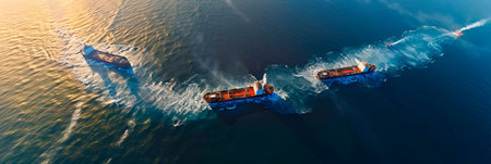 Oil tankers transporting oil by sea. For trade with the whole worldの素材