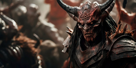 demons are invading the world, fantasy horror fictional worldの素材