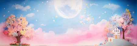 watercolor castle with a whimsical fairy tale theme .Generative AIの素材