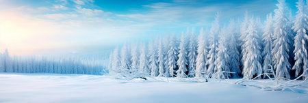 wintry backdrop with snow-covered landscapes, Generative AIの素材