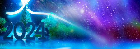 New Year concept. Christmas composition with number