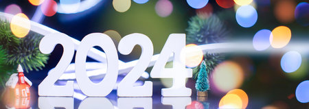 New Year concept. Christmas composition with numberの写真素材