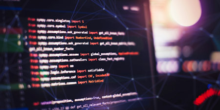 Program listing Abstract background and coding technology background