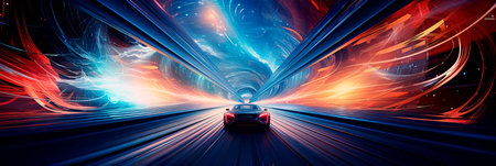 Dream Realms, a driving machine in the realm of time and dreams. Generative AIの素材