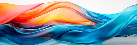 Futuristic Silk Spectacle of the abstract silk fabric with waves in a futuristic context, Generative AIの素材