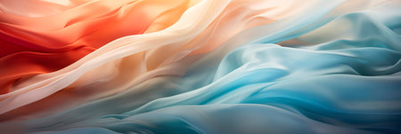 Futuristic Silk Spectacle of the abstract silk fabric with waves in a futuristic context, Generative AIの素材